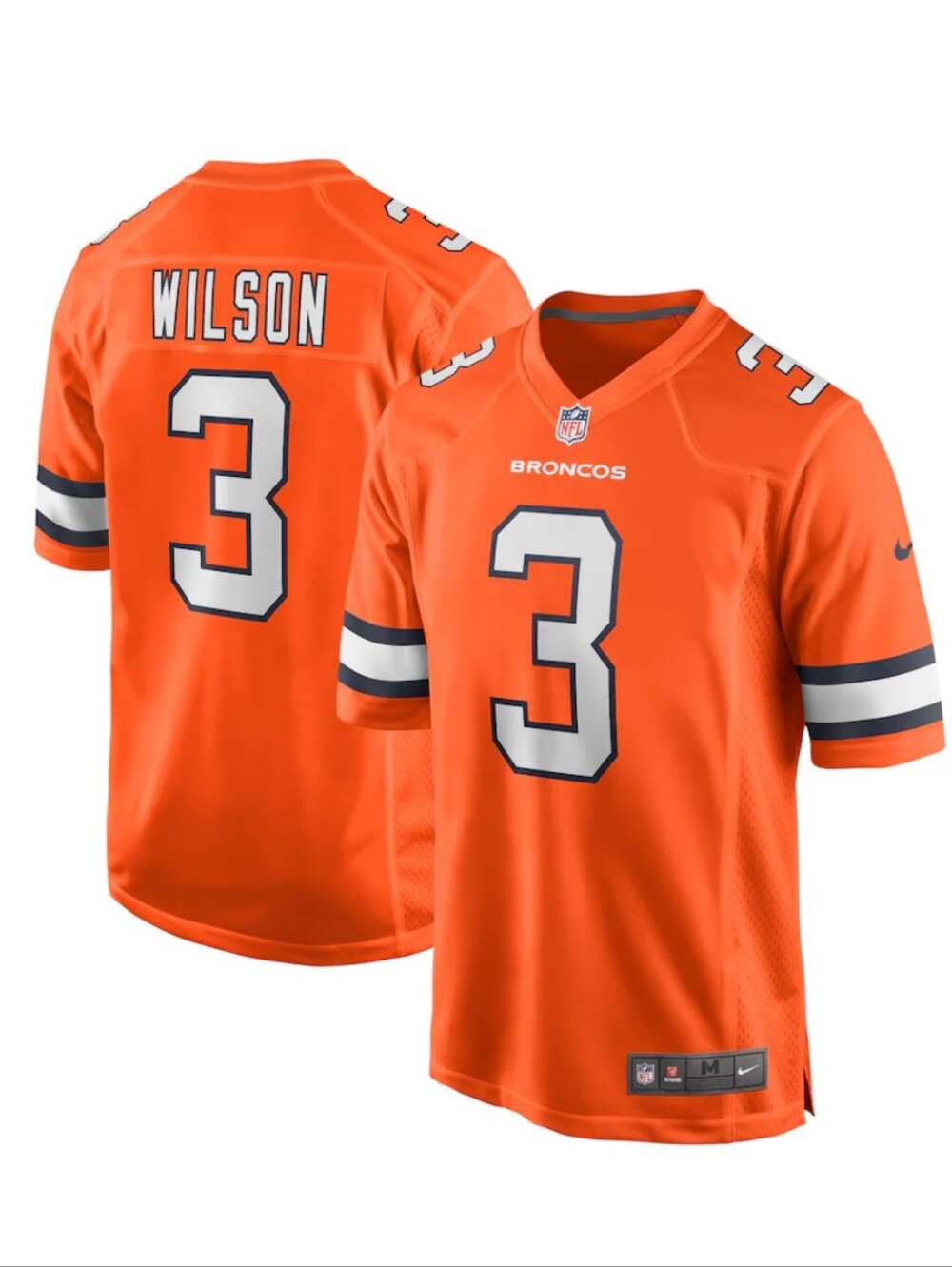 Nike Men's Russell Wilson #3 Orange Denver Broncos Alternate Game Jersey M,L,XL